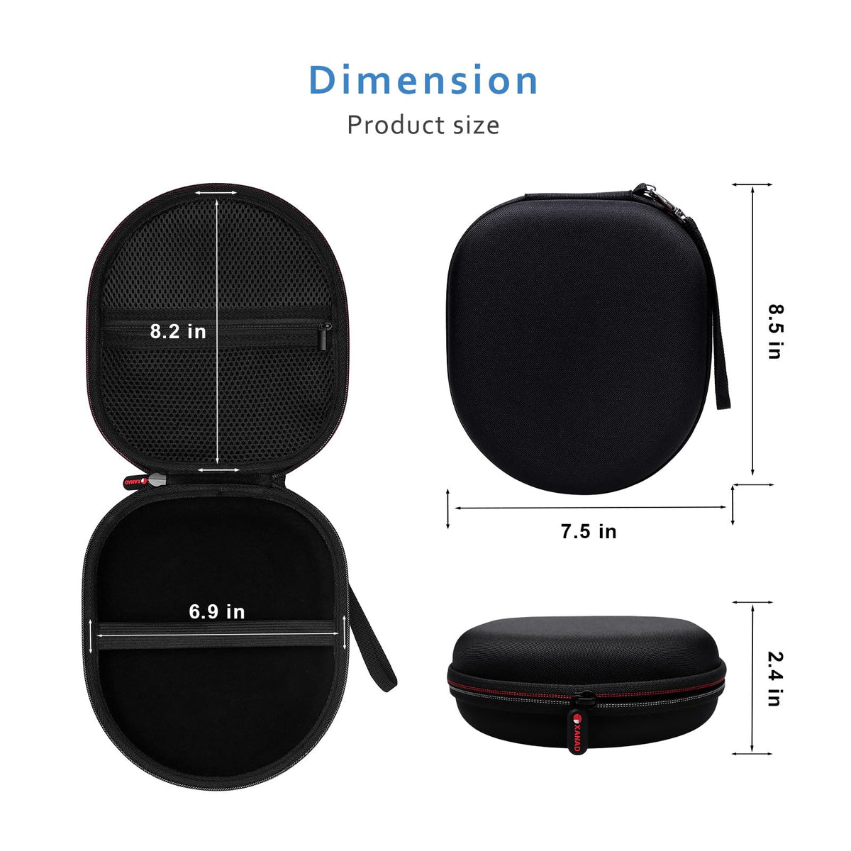 Headphone Headset Case Compatible with JBL/Sony/Soundcore by Anker/BERIBES/KVIDIO Wireless On-Ear Headphones, Black