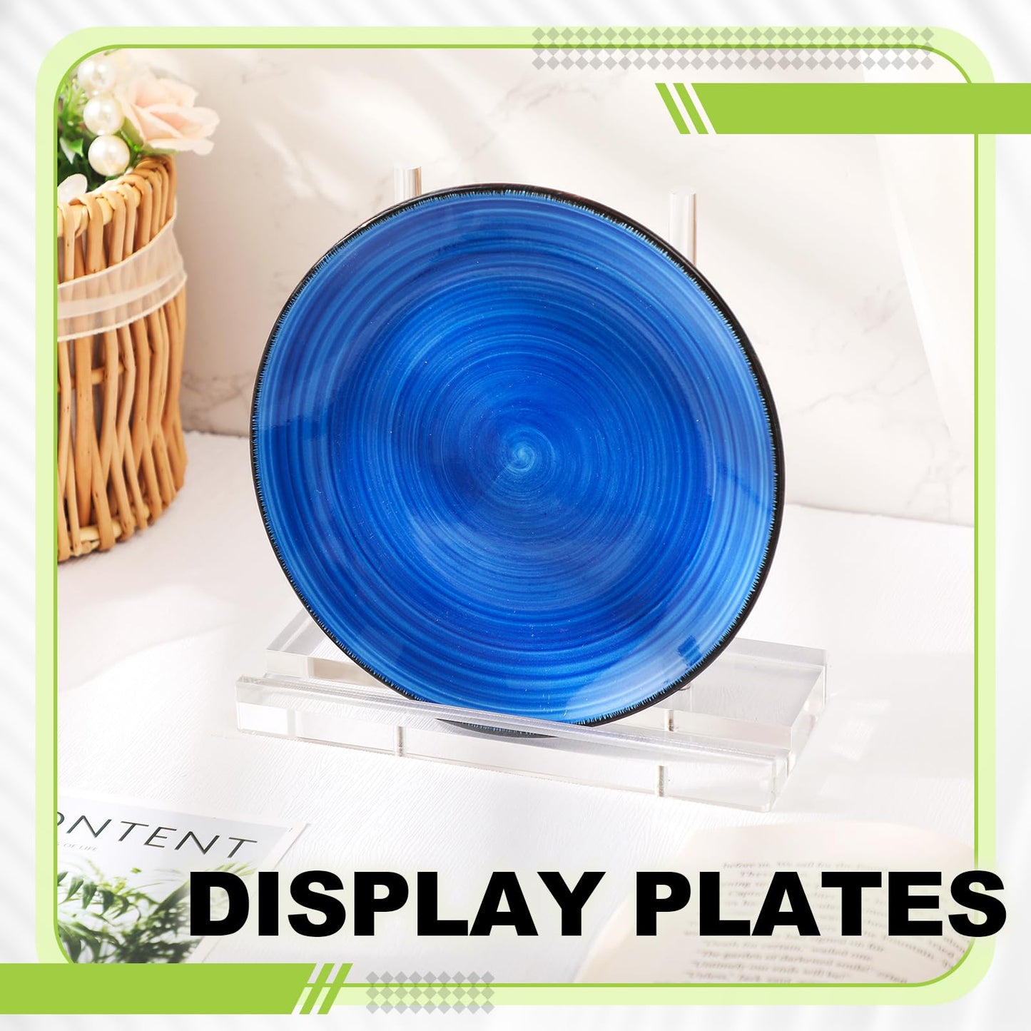 CroBlissful Tabletop Acrylic Display Stand Clear Easel Acrylic Book Display Holder Artwork Storage Rack for Picture Plate Frame Albums Record Magazine Tablet Canvas Board(Clear,7.8 x 3.5 x 7.8 Inch)