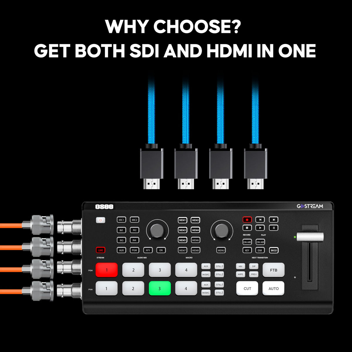 Osee GoStream Duet Multiple Camera SDI and HDMI Live Stream Video Mixer Switcher