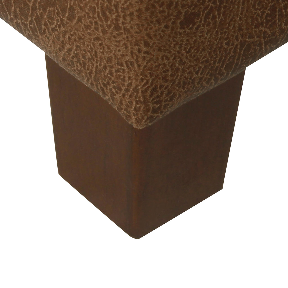 HomePop Square Tufted Storage Ottoman - Distressed Brown Faux Leather Small