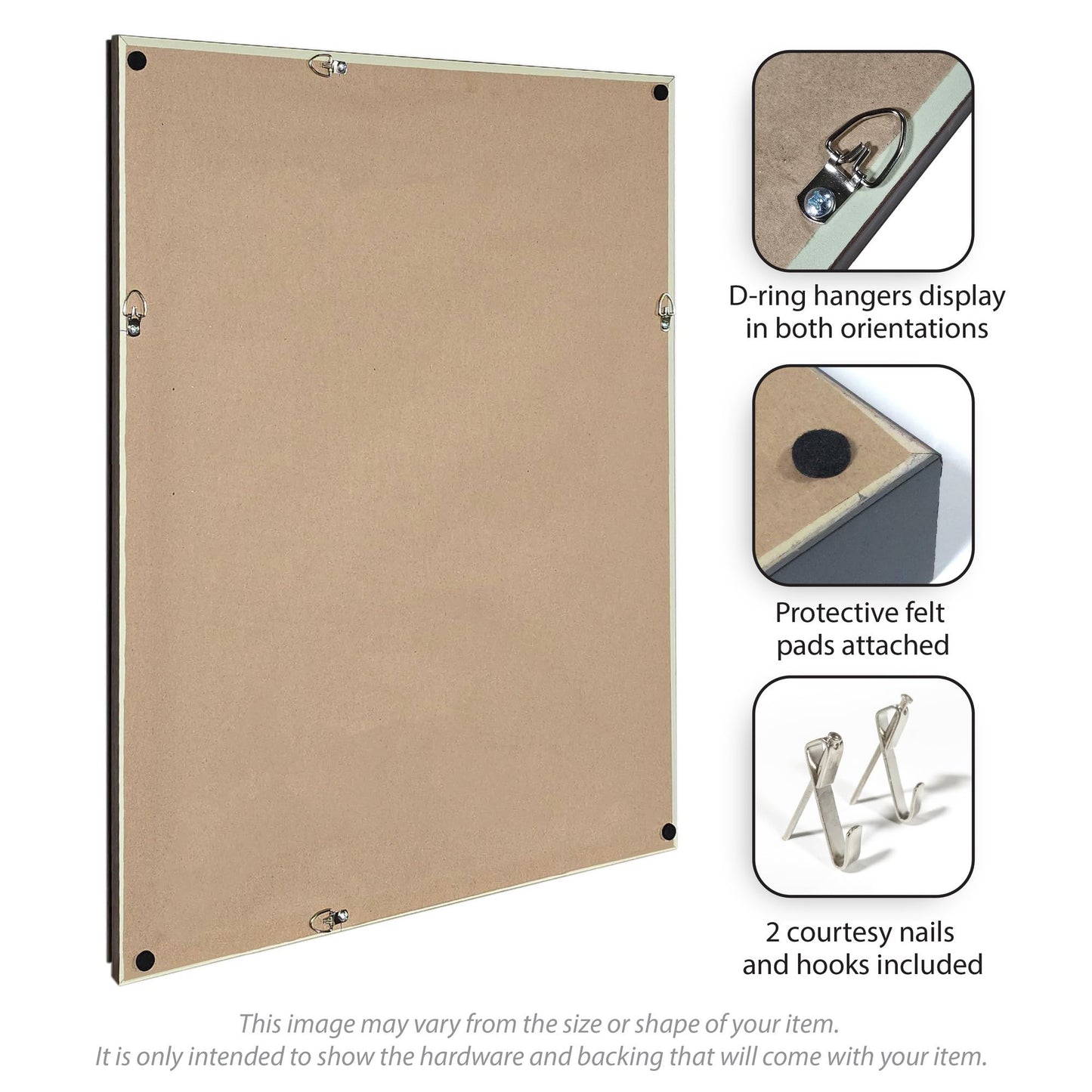 Kate and Laurel Framed Fabric Pinboard 38 x 26, Beige Botanical Block Print Printed Linen Classic Bulletin Board for Use as a Vision Board or Wall Organization, Florence Medium Brown Frame