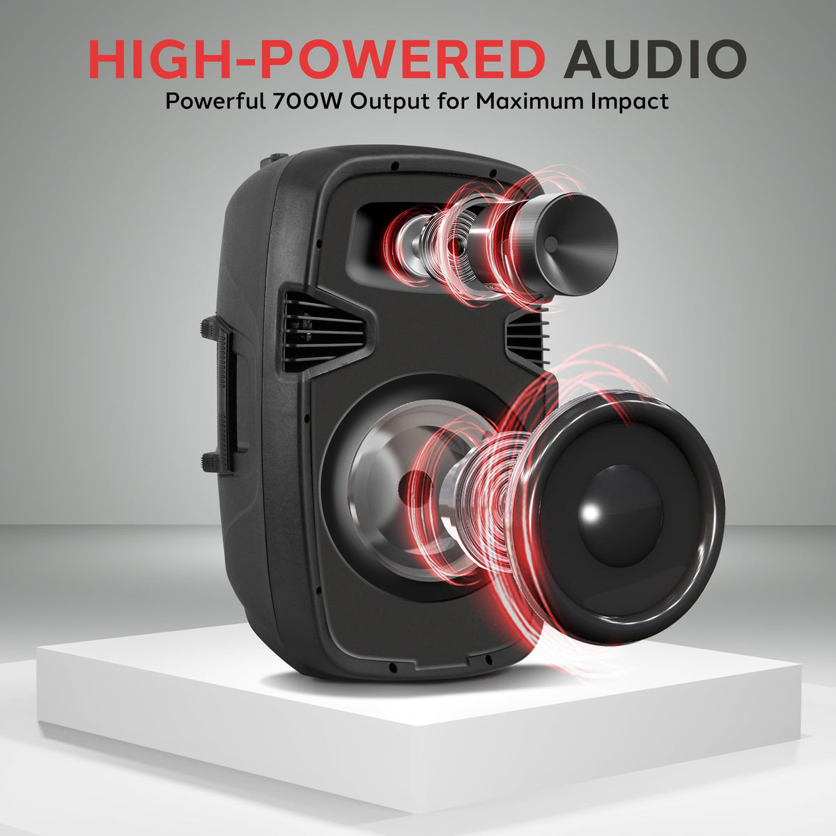 Pyle Active + Passive PA Systems - Dual 8inch 700 Watt Max Power Output Speaker with Microphone, Bluetooth Wireless Streaming, MP3/USB/SD/AUX Readers, Speaker Stands- Pyle PPHP849KT