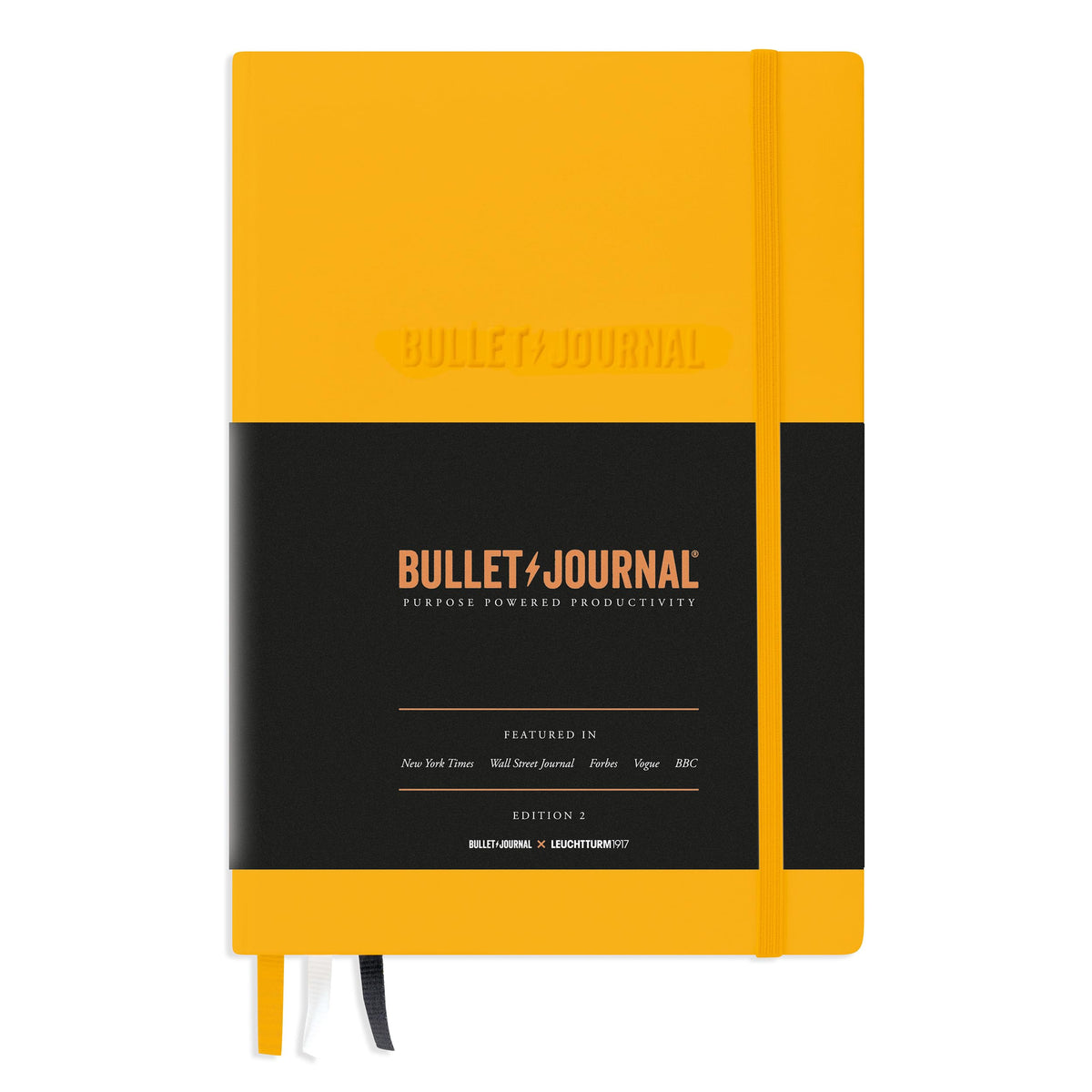 LEUCHTTURM1917 The Official Bullet Journal Edition 2 - Notebook Built for BuJo, Medium A5 204 Pages of 120gsm Paper, With Bujo Pocket Guide (Yellow24)