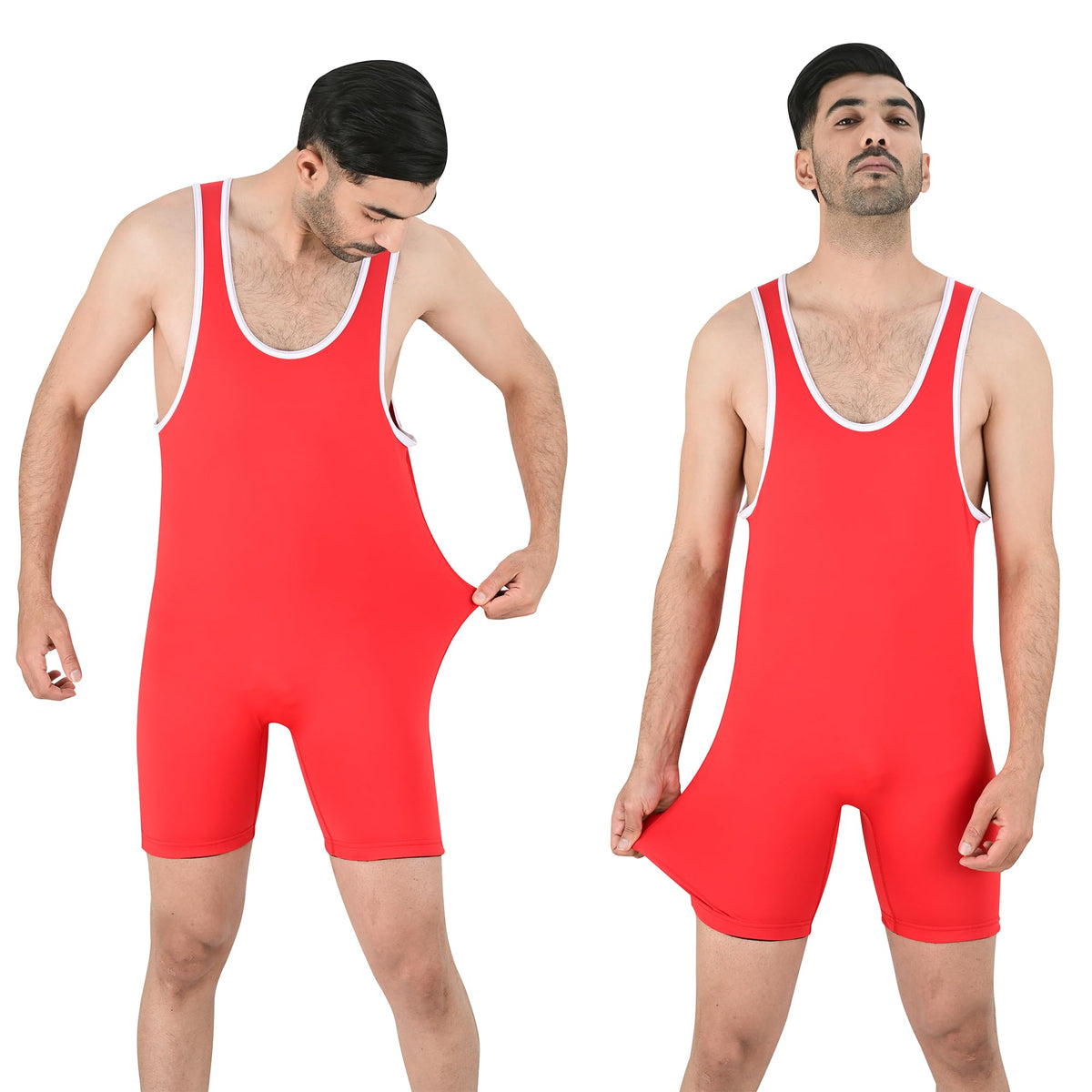 2BOLD Wrestling Singlets For Men (Red, Small, Simple)