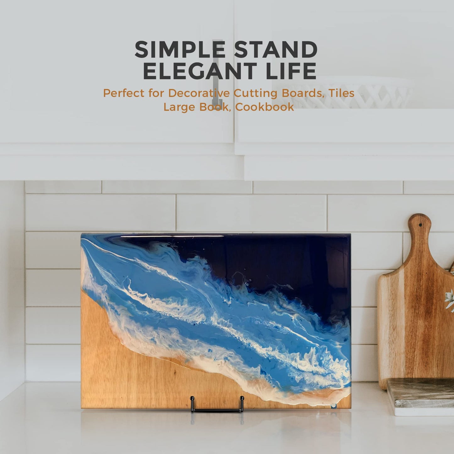 TR-LIFE 4 Pack 8 Inch Large Plate Stands for Display - Holder Stand + Metal Frame for Picture, Book, Decorative Platter, Photo Easel