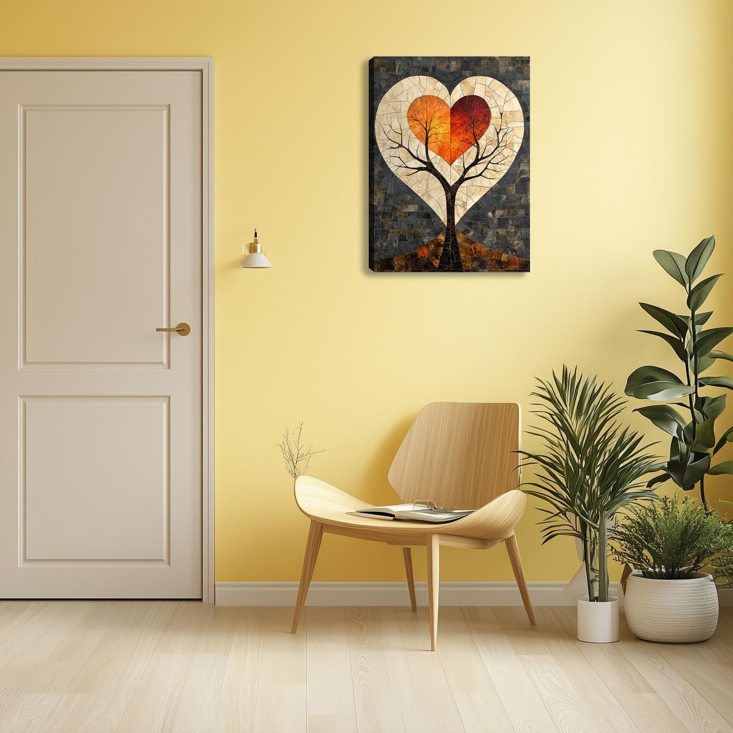 Landscape The Tree of Hope Wall Art Landscape Wall Decor Framed Canvas Wall Art Office Wall Decor Wall Painting 12"x16"