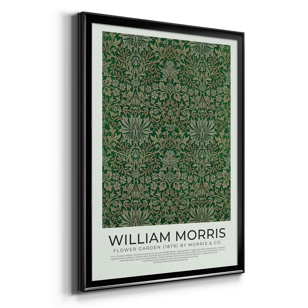 William Morris Wall Art Collection Décor Flower Garden (1834-1896) Premium Framed Modern Art Print Artwork - Ready to Hang for Home and Office