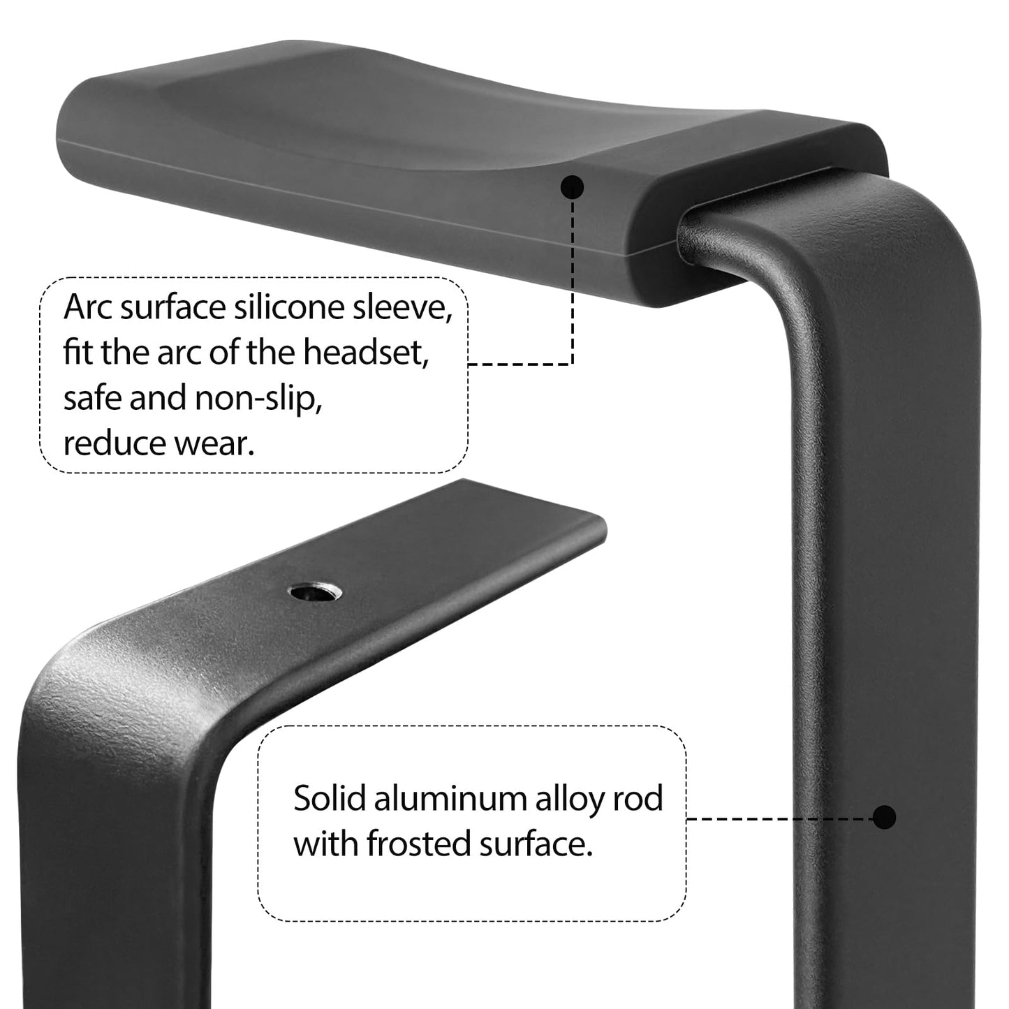 GEVO Headphone Stand for Desk - Wooden Headset Stand for Desk - Wooden Headphone Holder with Airpods Max and More(Square)