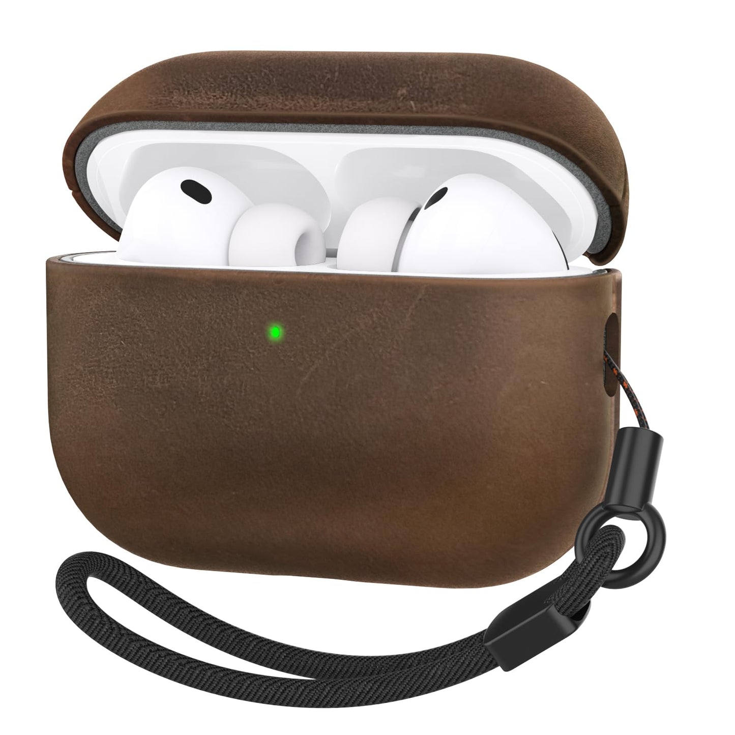 Bouixel for AirPods Pro 3 Case, Handcrafted Vintage Genuine Leather Shockproof Cover Accessories with Lanyard Compatible with Apple AirPods Pro 3nd Generation 2025