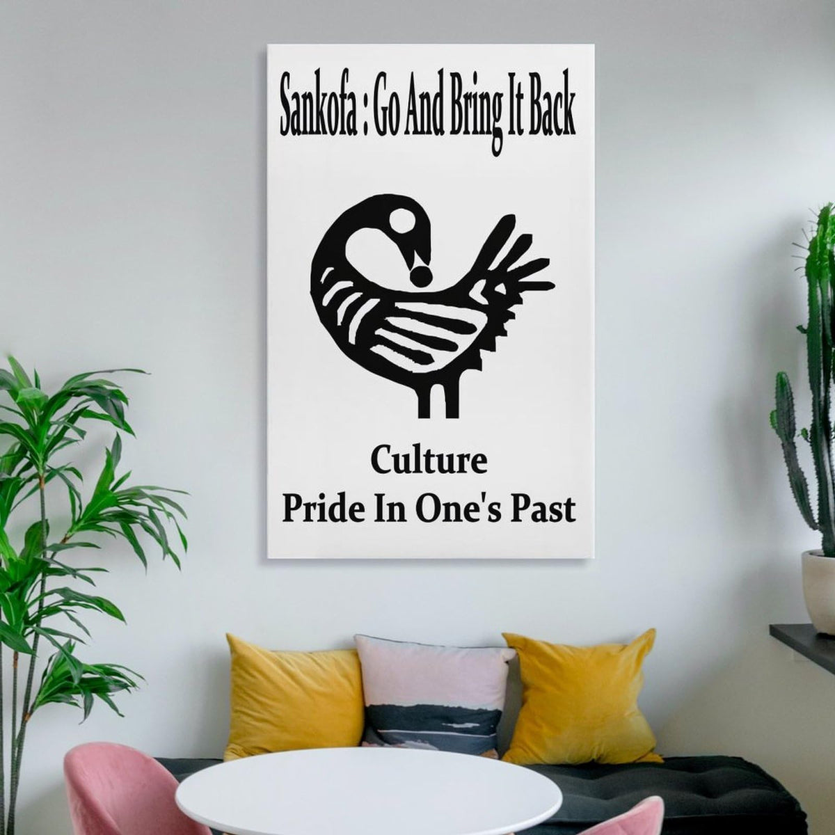 Sankofa Go And Bring It Back Adinkra Symbol Pride In Past Canvas Printing Wall Art Prints Posters Minimalist Scandinavian Wall Decor for Living Room Bedroom Office Classroom 12x18inch(30x45cm)