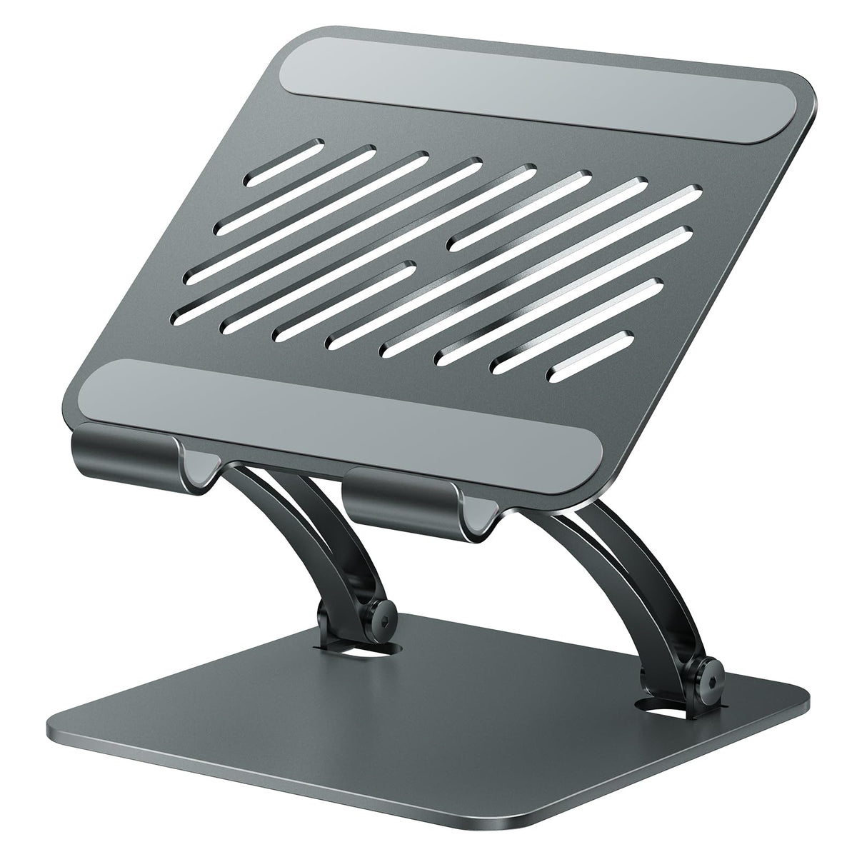 tounee Tablet Holder Stand, Dual Rod Adjustable Aluminum Desktop Stand, Compatible with 4.7-16.9" iPads, Surface Tablets, Portable Monitors, Kindle & More (Gray)