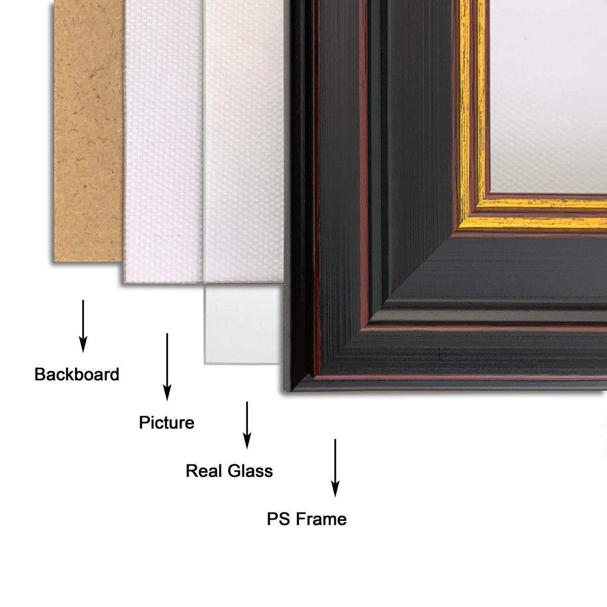 DEKWINN 8.5x11 Diploma Frames Certificate Document Frame Set of 3 with Real Glass, Diploma Frame for Wall Gallery or Tabletop display, Black Gold Molding,Without Mat