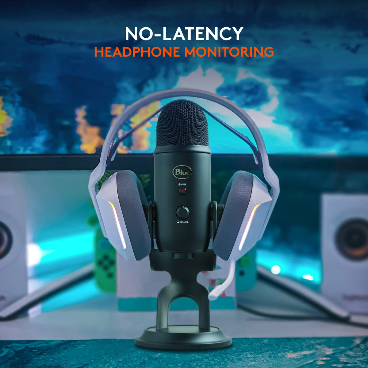 Logitech Creators Blue Yeti USB Microphone for PC, Mac, Gaming, Recording, Streaming, Podcasting, Studio and Computer Condenser Mic with Blue VO!CE effects, 4 Pickup Patterns, Plug and Play - Blackout