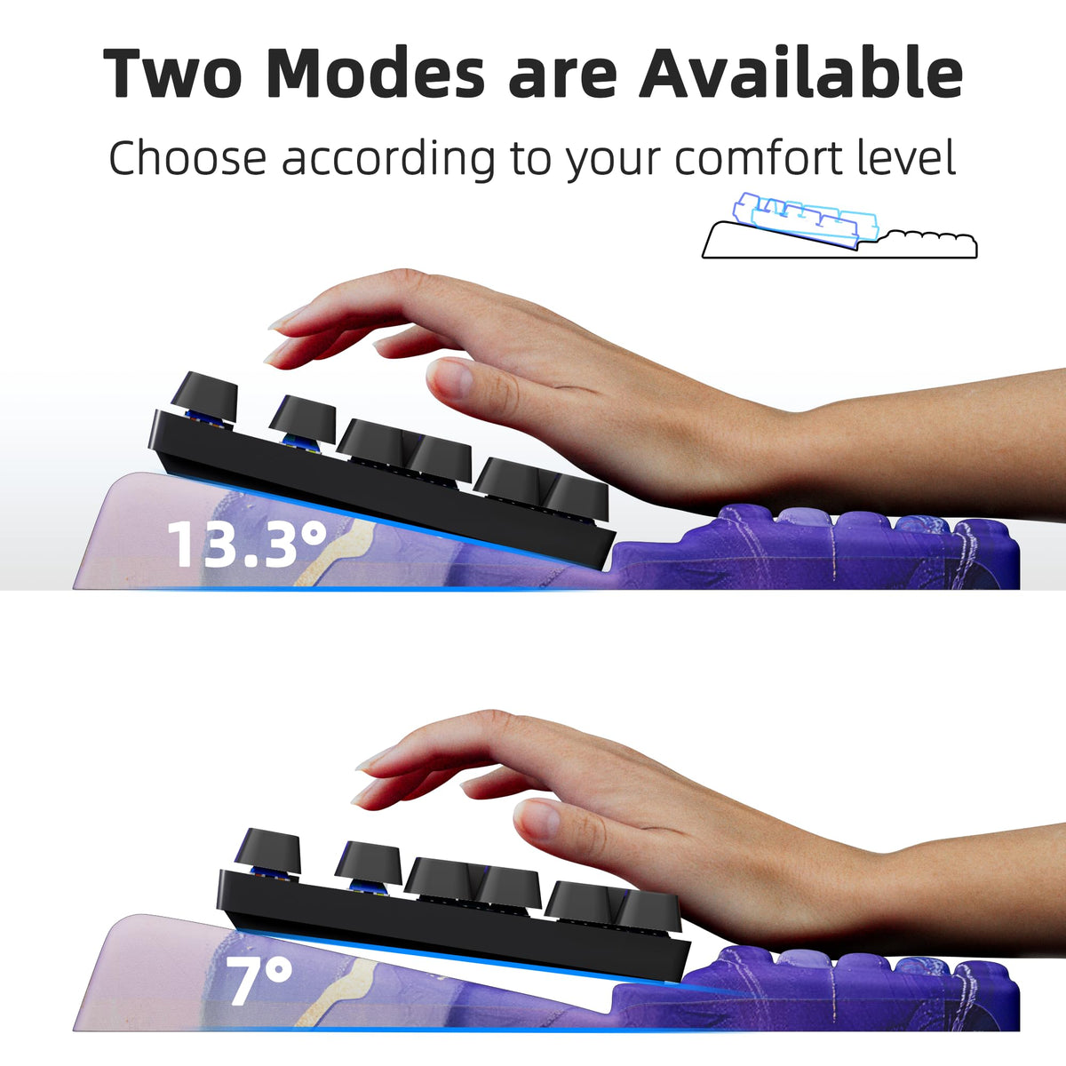 Ospelelf Computer Keyboard Stand Tilt with Wrist Rest, Comfy Ergonomic Keyboard Riser Holder for Desktop