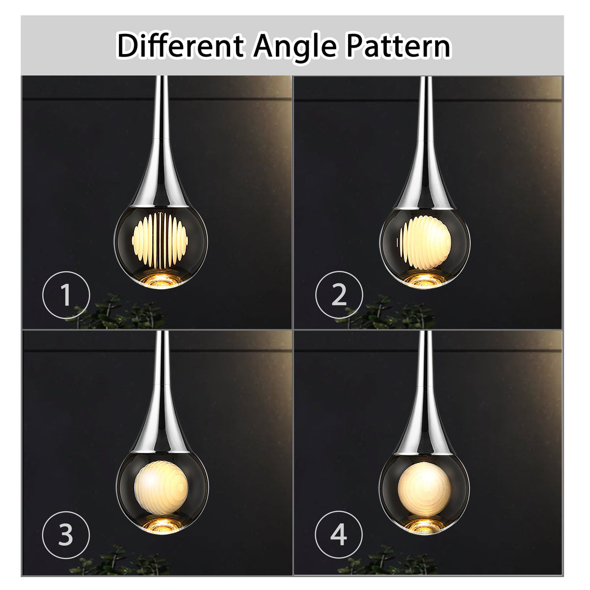 Untrammelife 1-Light Polished Nickel Crystal Teardrop Pendant Light, Mini Globe Hanging Pendant Light Fixtures, 8W 3 Color Temperature Dimmable LED Pendant Lights Kitchen Island, Bathroom, Bedroom