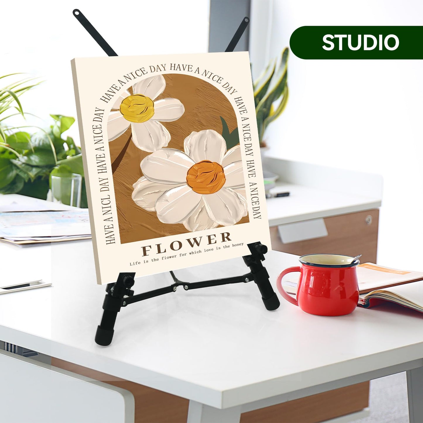 Table Top Easel Stand for Sign – Art Adjustable Portable Sturdy Tripod Artist Easel for Painting and Display - Black Heavy Duty Poster Floor White Board Stand for Canvas Holder Painter and Adults