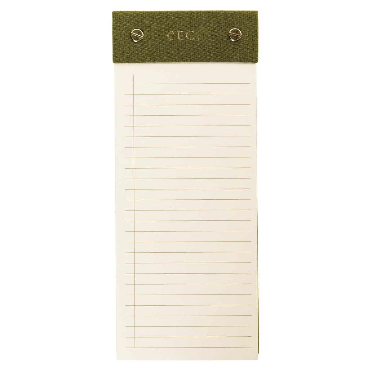 Graphique Post-Bound List Pad Luxe Collection, Perforated Sheets To-Do Notepad, Hardcover Binding, Gold Foil Embossing, 100 Pages, 4” x 9.75”, Olive Green