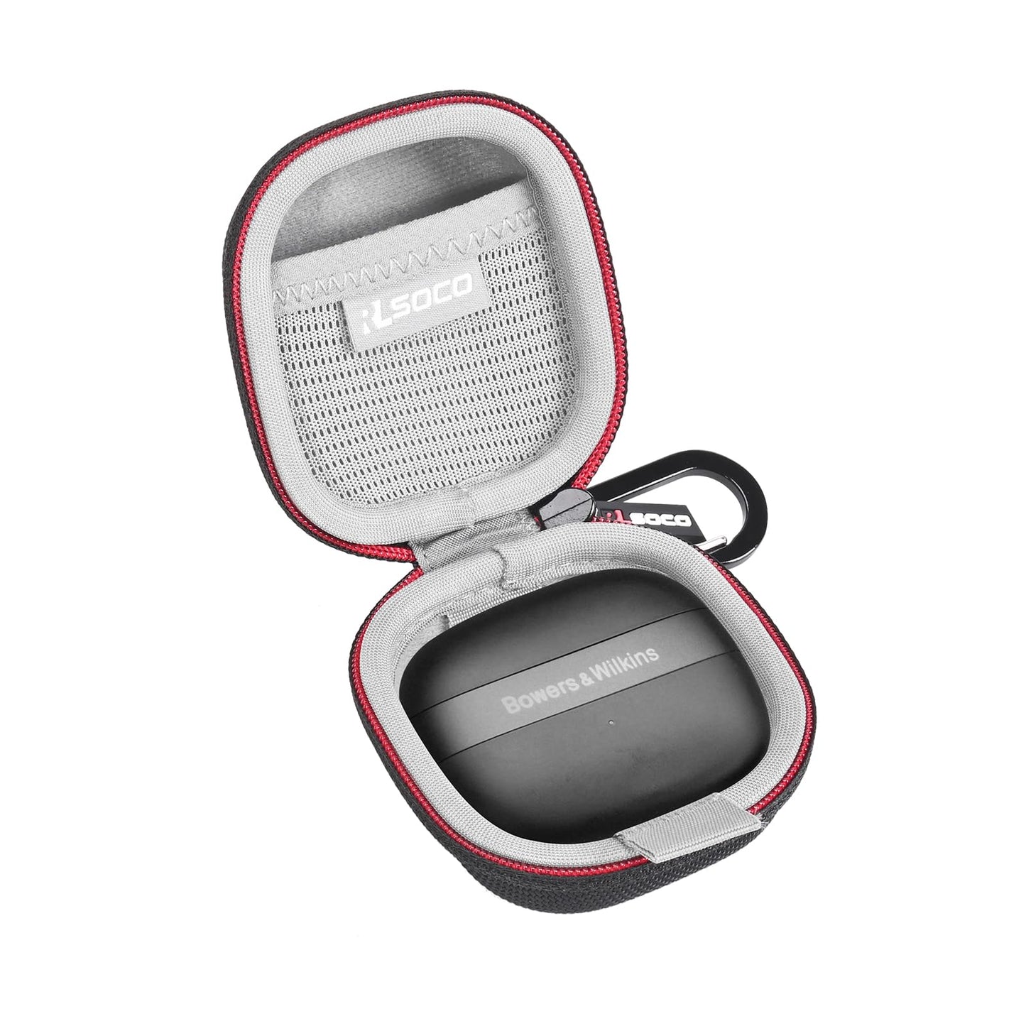 RLSOCO Hard Case for Bowers & Wilkins Pi8 Wireless Earbuds | Shockproof, Dustproof, Water-Resistant Storage Pouch, with Sturdy Metal Hook (Case Only)