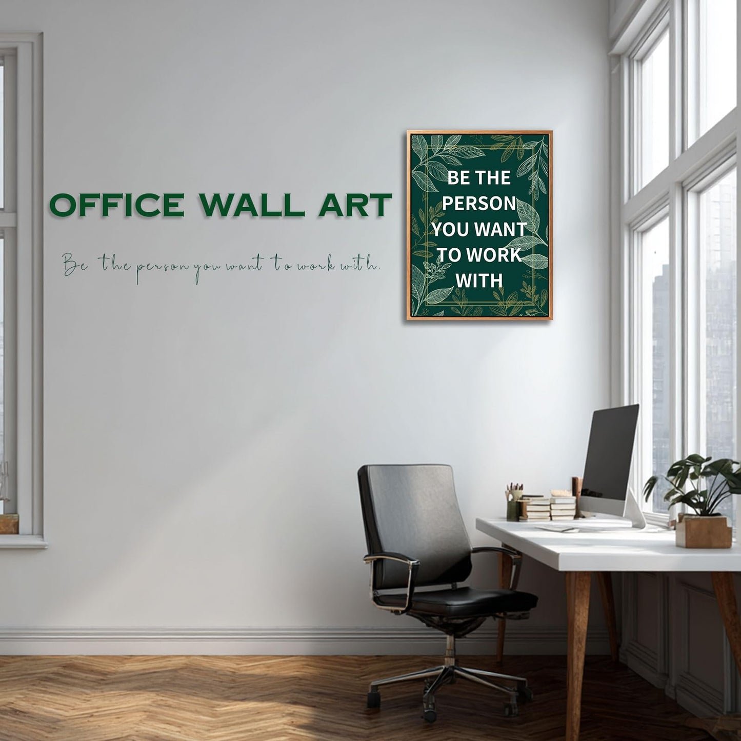 Halioyo Motivational Wall Decor - Framed Inspirational Quotes Canvas Wall Art, Positive Affirmation Office Decor for Workplace Conference Room Reception Lobby, Ready to Hang(12 x 16-inch)