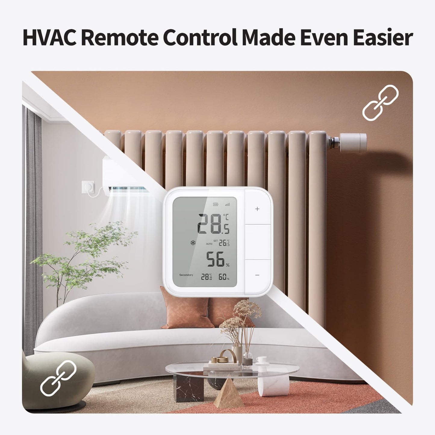 Aqara Thread/Zigbee Smart Climate Sensor W100,Temperature and Humidity Monitoring,Wireless Remote HVAC Control, 3 Customizable Smart Buttons,Works with HomeKit, Alexa, Google & More