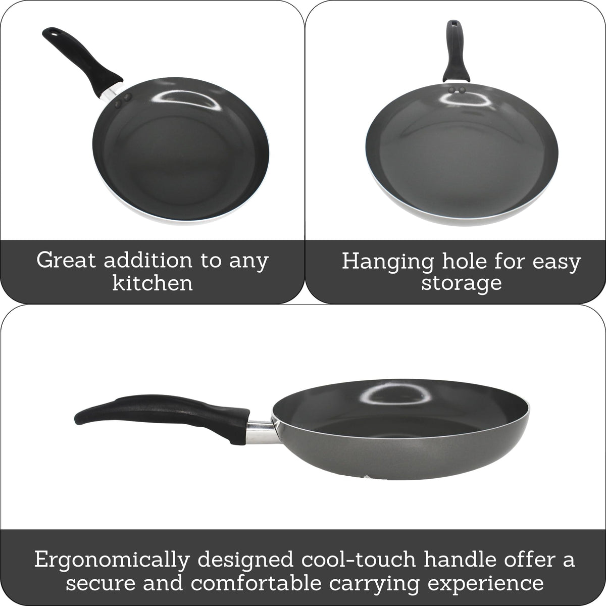 IMUSA 10-Inch PFAS Free Ceramic Nonstick Fry Pan, Gray Aluminum Skillet for Sautéing, Stir Frying & Everyday Cooking