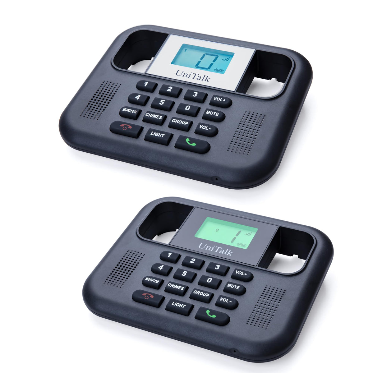 UniTalk Wireless Intercoms for Home & Office, Two-Way Real-time Full-Duplex Voice System with Offline Voice Control,Group Call & Monitor Function, Clear Sound, Long Range Up to 1/4 Mile (UT-001-1F1P)