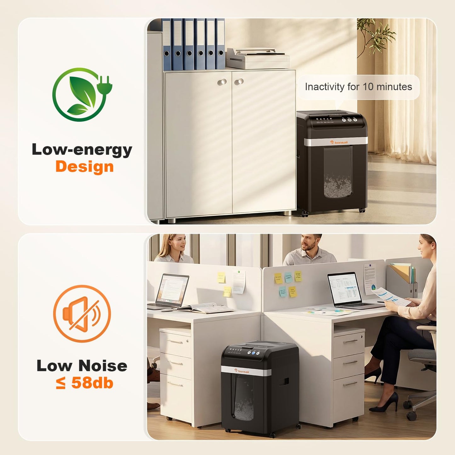 Bonsaii 200-Sheet Auto Feed Paper Shredder, 60-Min Nonstop Heavy Duty Shredders for Office, 8.1-Gal Bin, P4 High Security Micro Cut Large Commercial Paper Shredder for Business (C283-A)