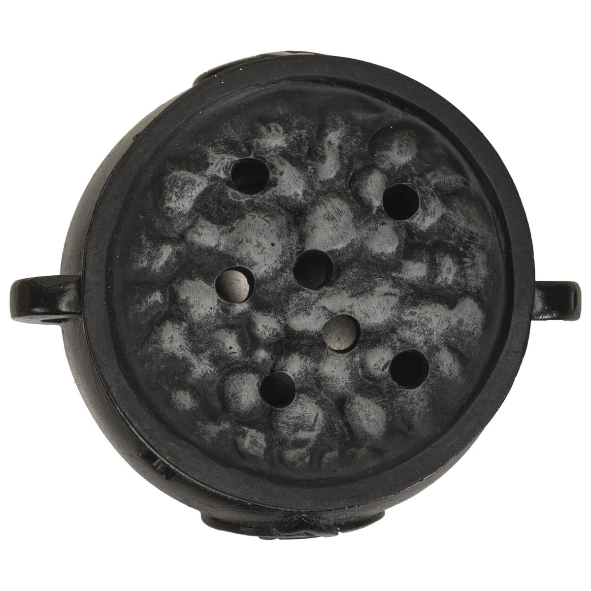 Summit Collection Gifts Black Wicca Celtic Triple Knot Cast Iron Cauldron Incense Cone Burner with Lid Triquetra Symbol Design with Star Cutouts Polyresin Home Decor 3.14" H