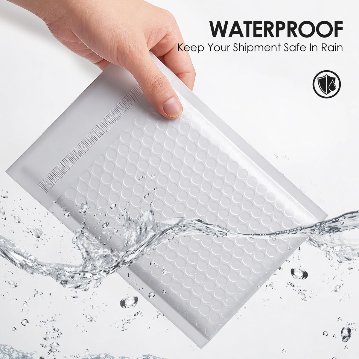 packbabol Bubble Mailers 4x8" 100 Pack Grey and White Padded Envelopes Mailers Waterproof Usable Size 4x7 Self-Seal Padded Mailing Envelopes Bubble Opaque Padded Mailer for Small Businesses，#000