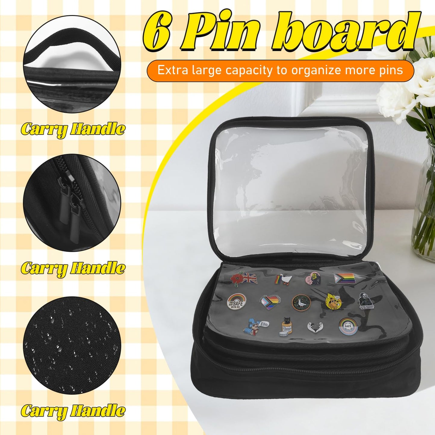 Enamel Pin Display Bag, Pin Book, Pin Holder, Pin Board for Collectors, Pin Collection Book, Suitable for Various Sizes of Pins, Travel Souvenir, Brooches, Medals
