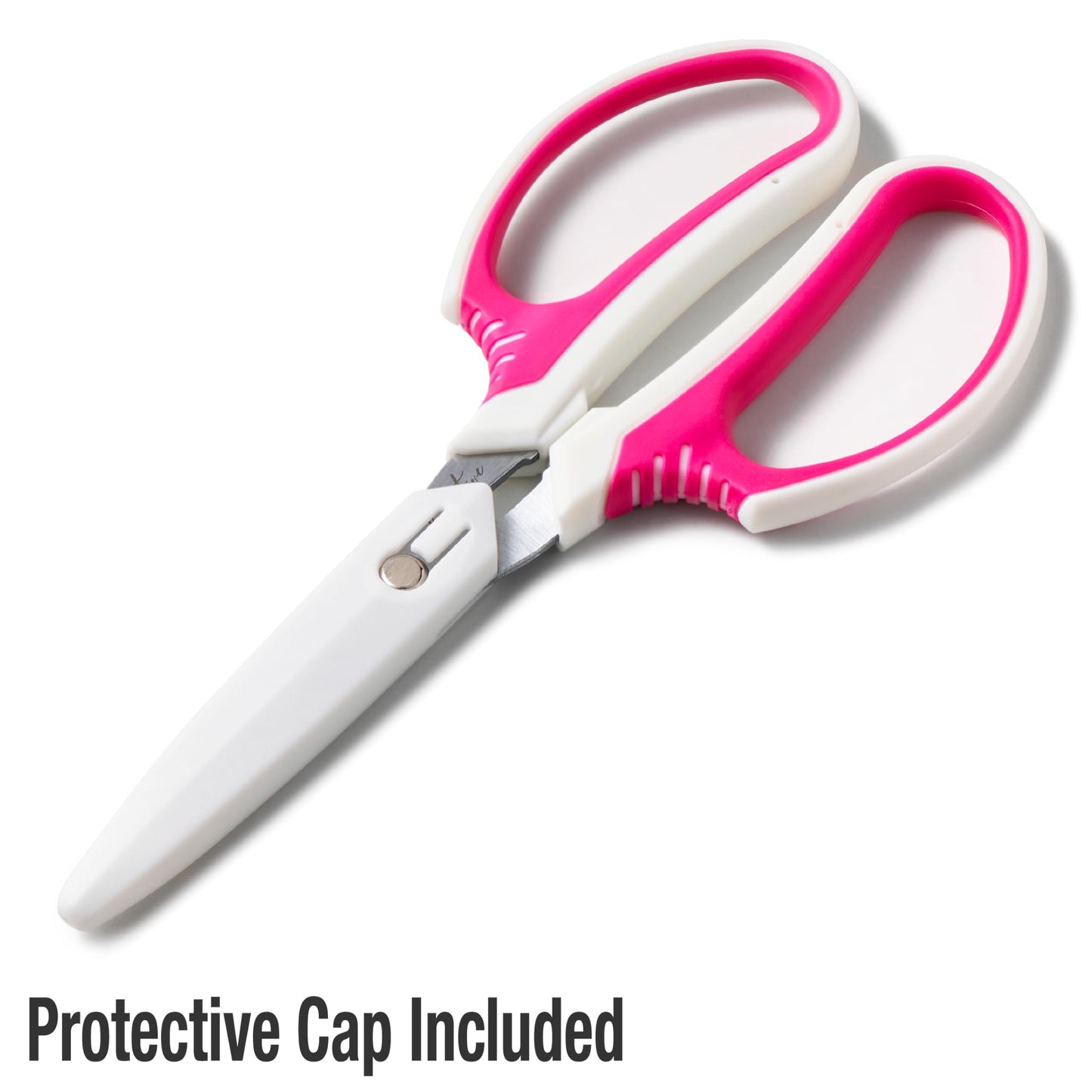 Beaditive Multipurpose Craft Scissors - High-Leverage Crafting Scissors with Sharp Carbon Steel Blades - Ergonomic Sewing Scissors for Heavy Duty Projects - Safe Office, Scrapbook, Leather Scissors