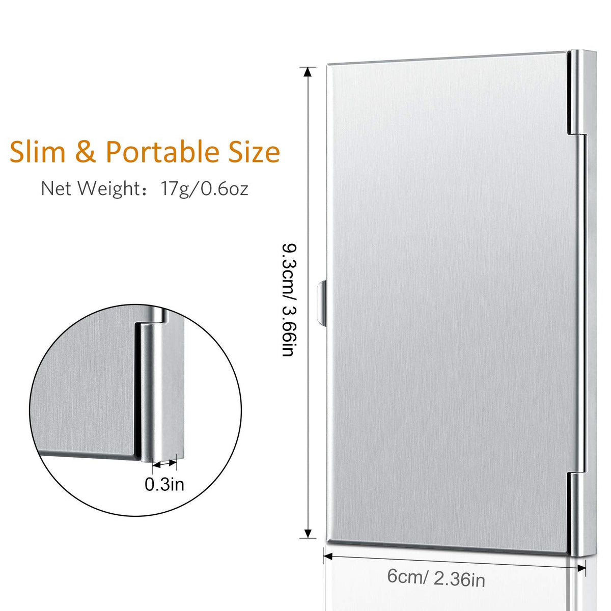 Leinuosen 10 Pack Business Name Card Holder Case Aluminum Business Name Card Carrier Mental Credit Case Wallet Professional Stainless Steel Pocket for Men & Women,2.36 x 3.66 Inch,9 Colors Available