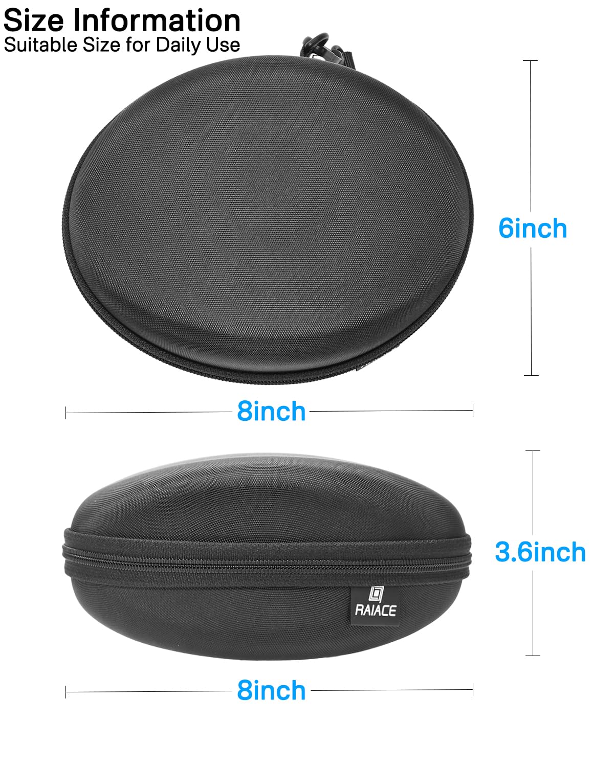 Hard Travel Carrying Case Compatible with Skullcandy Crusher Over-Ear Headphones. (Case Only, Not Include The Device)-Black(Black Lining)