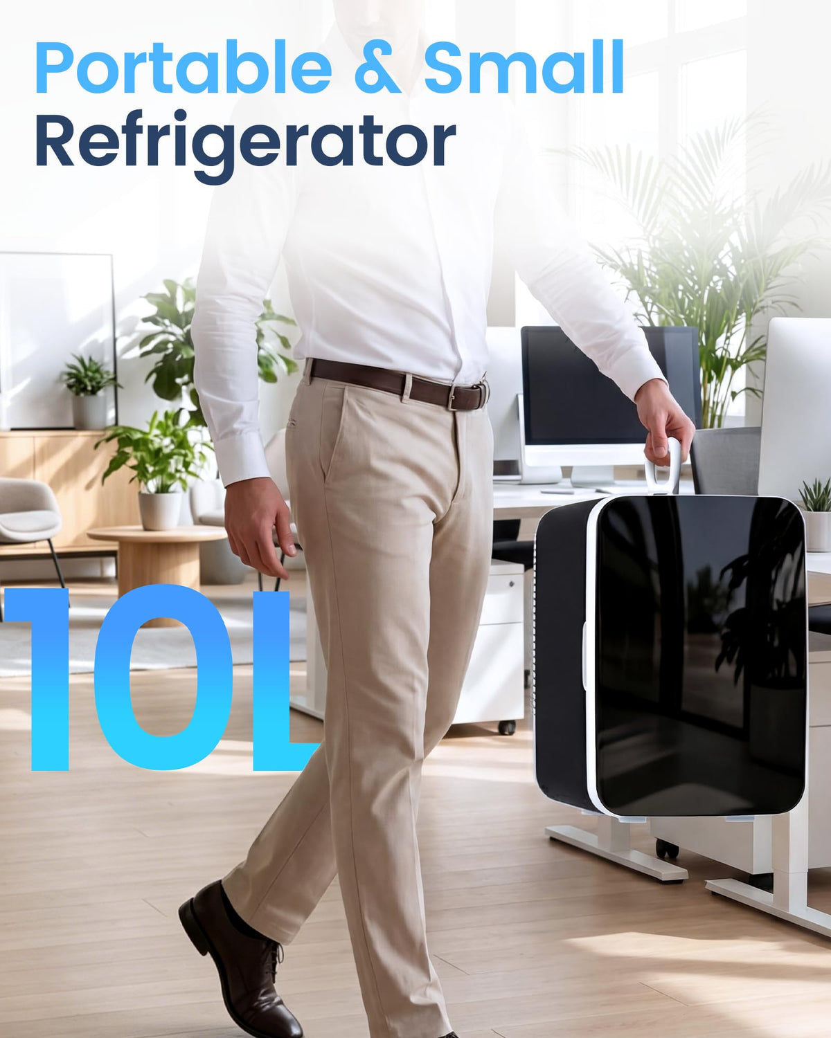 Electactic 10L Compact Mini Fridge, Portable Small Refrigerator, Small Cosmetics Cooler, 2.6 Gal Mini Fridge with AC/DC Adapters for Beverage, Food, Makeup, Bedroom, Office, Dorm, Classic Black