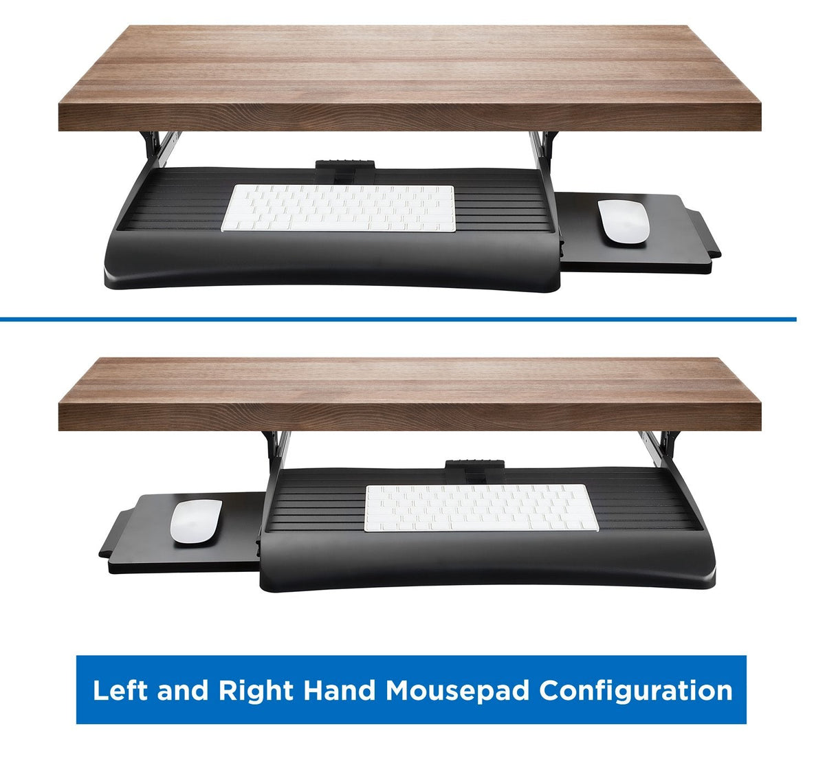 Mount-It! Keyboard Tray Under Desk with Adjustable Mouse Platform – Easy-Glide Sliding Drawer Under Desk Slide Out – Ergonomic Under Key Board Shelf for Office, Gaming, and Workstations