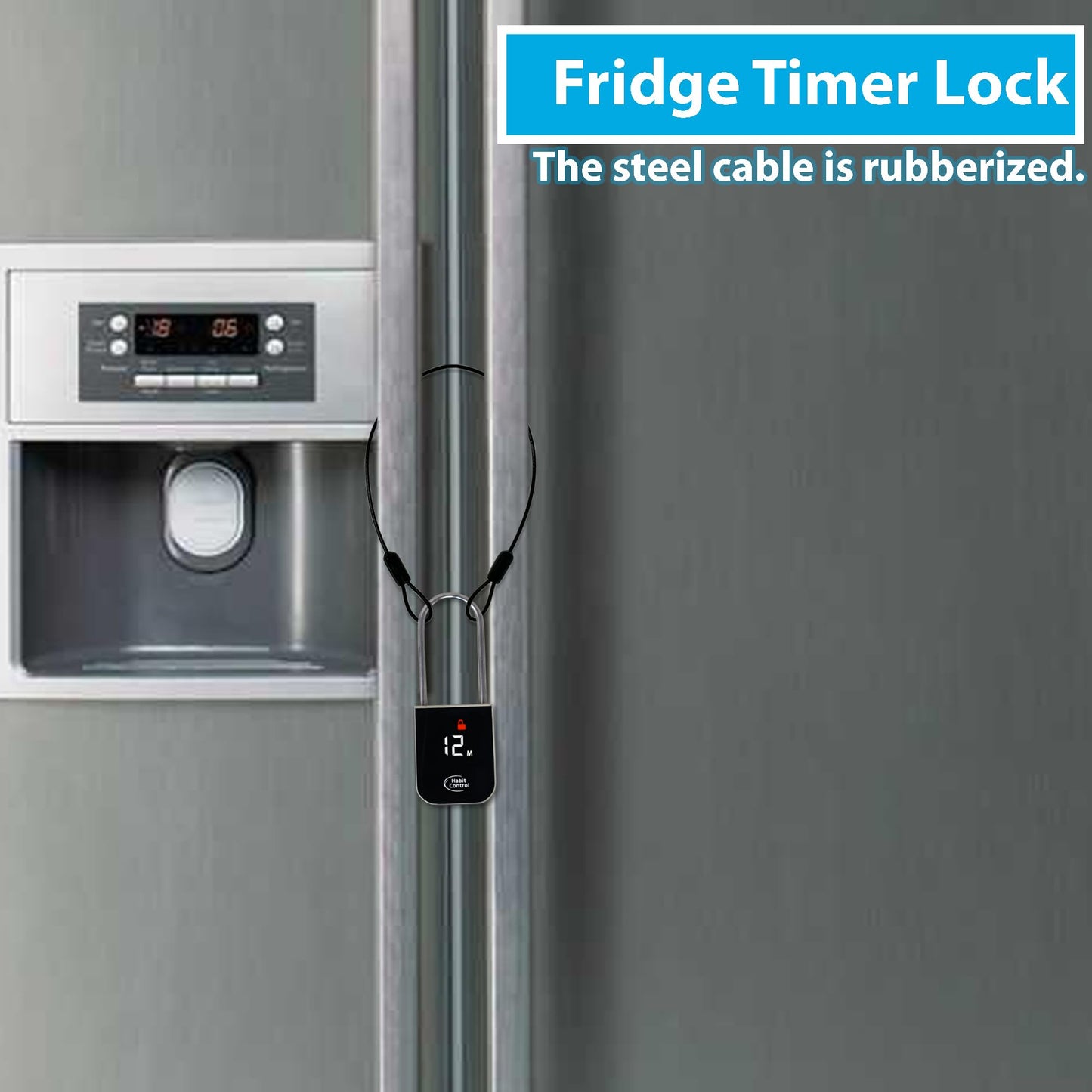 Habit Control Metal Timer Lock - Smart Padlock for Kitchen Cabinets, Timed Out Keyless Pad Lock, Electronic Time Locking Lock for Cell Phones, Snack, Liquor, Game Consoles & Other Unwanted Temptations