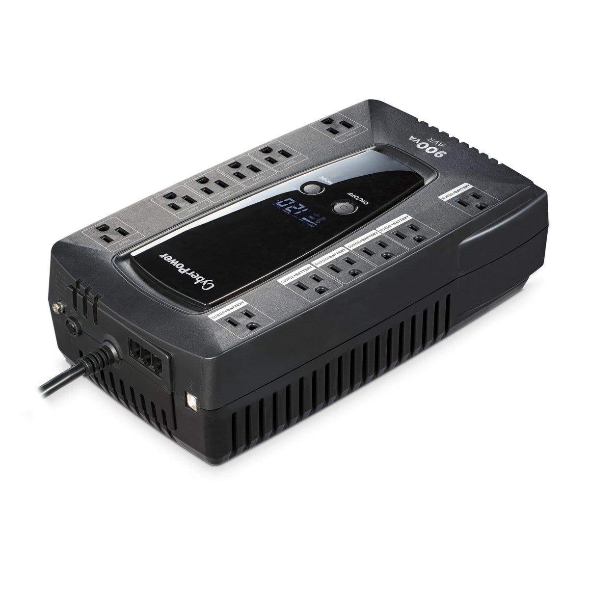 CyberPower AVRG900LCD Intelligent LCD UPS System, 900VA/480W, 12 Outlets, AVR, Compact