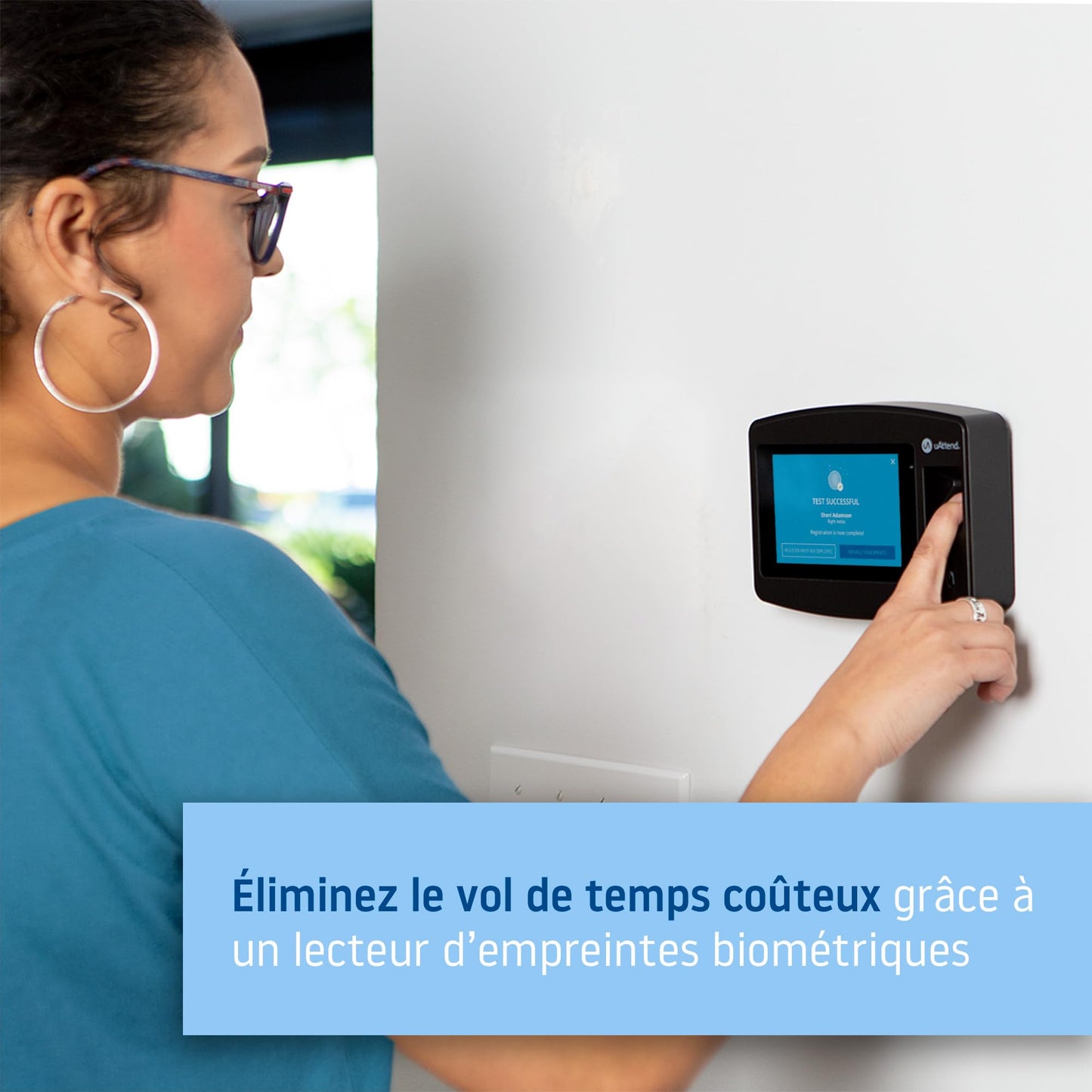 uAttend JR2000 Biometric Fingerprint, RFID, PIN Time Clock for Small Business – Cloud-Based Attendance System with Optional Payroll Integration – All-in-One System