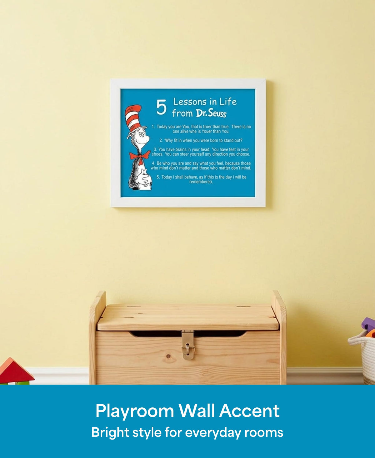 Whimsical Reading Quote Wall Art, 5 Motivational Life Lessons for Kids, Unframed 8x10 Poster for Classroom Decor, Playroom, Nursery, and Pediatric Office, Heavyweight Matte Cardstock