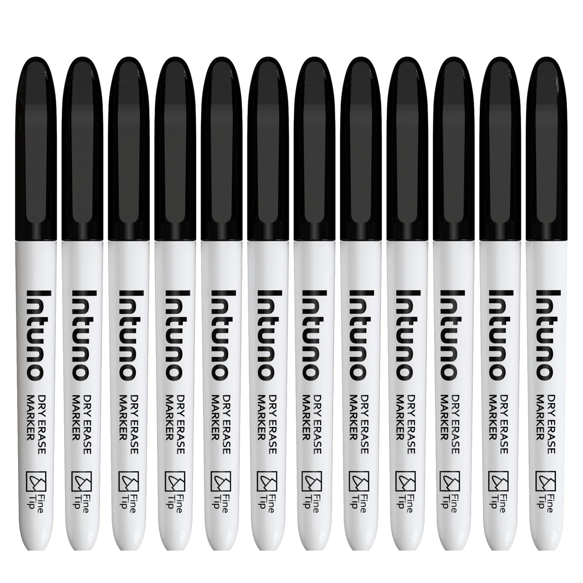 INTUNO Dry Erase Markers, 108 Count Black, Fine tip, Low-Odor, Perfect for Office, Teaching, Meeting, Presentation, Classroom, Home