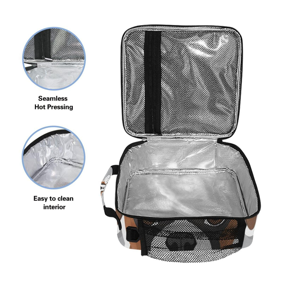 Pfrewn Dog Pattern Lunch Box Boxer Dog Insulated Lunch Bag Reusable Cooler Meal Prep Bags Lunch Tote with Shoulder Strap for School Kids Office Adult