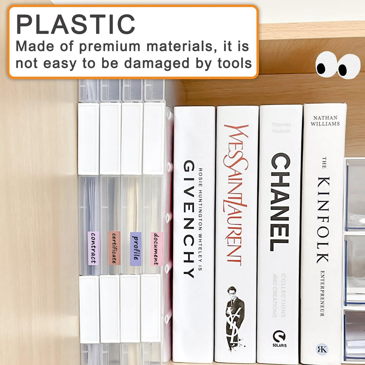LonlyEagle 6 Pcs Clear A4 File Portable Project Case, Plastic Storage Box for 8.5" x 11" Letter Paper, Scrapbook Paper Storage Boxes Documents Magazines Holder