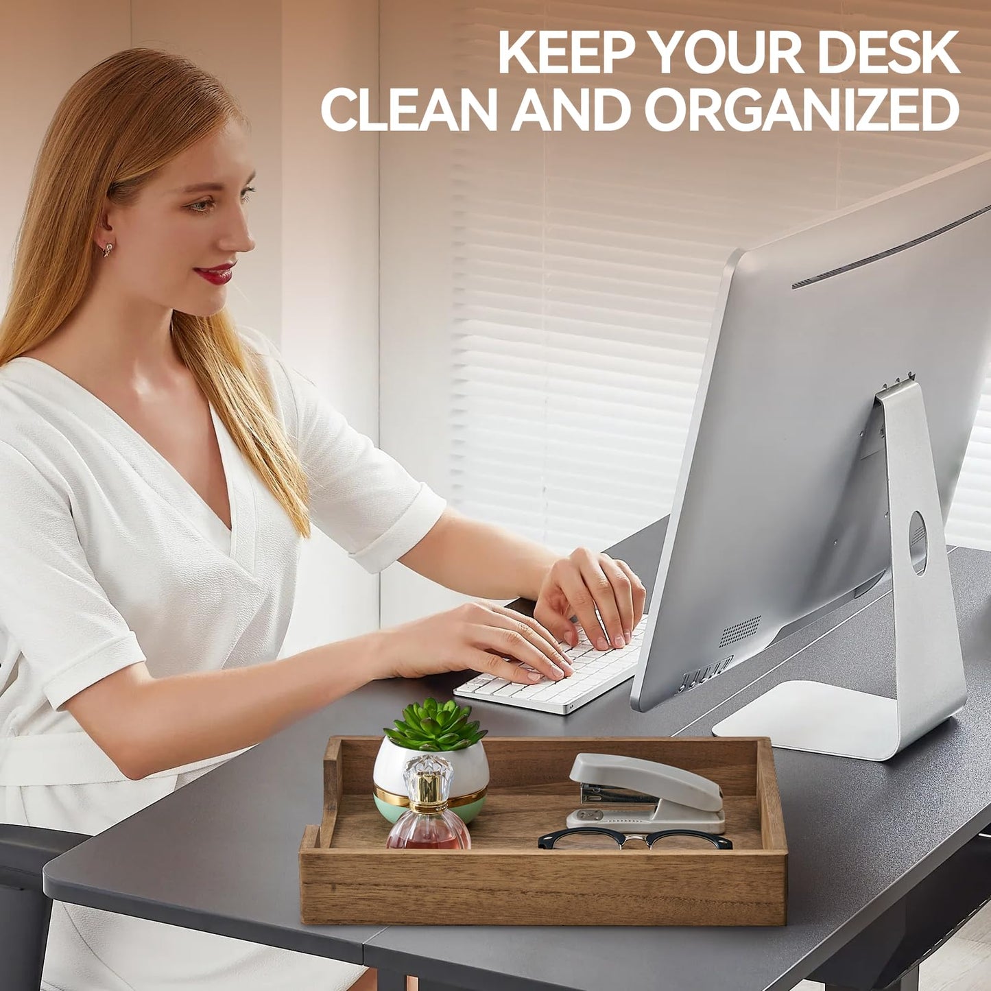 Kirigen Wood Letter-Size Tray Single-Tier(TP-DBR)- Wooden Tones Collection Front-Load Documents Tray for Office Desktop Organizer - Desk Magazine, File, Folder, Paper Holder Drak Brown