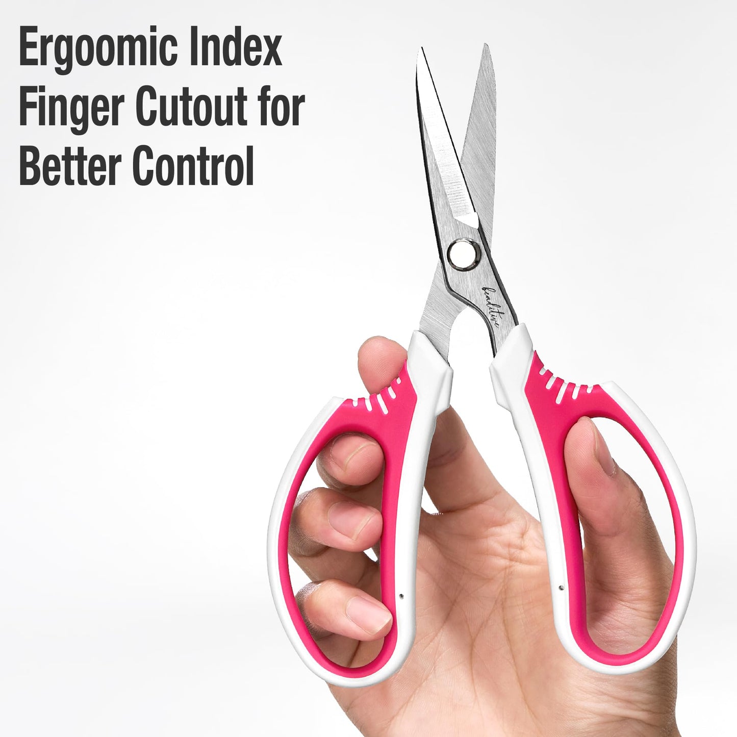 Beaditive Multipurpose Craft Scissors - High-Leverage Crafting Scissors with Sharp Carbon Steel Blades - Ergonomic Sewing Scissors for Heavy Duty Projects - Safe Office, Scrapbook, Leather Scissors