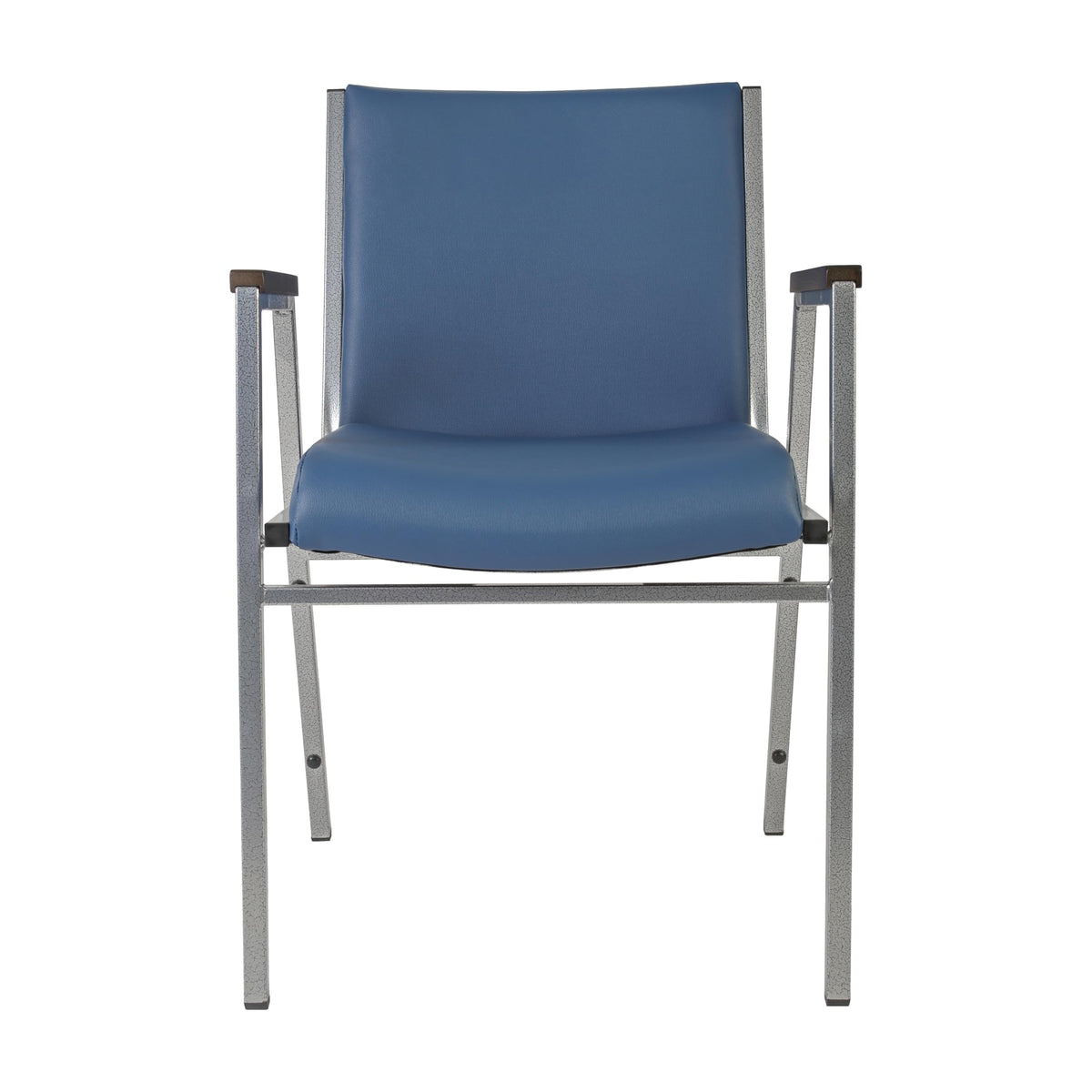 Flash Furniture Hercules Series Heavy Duty Navy Vinyl Stack Chair with Arms and Ganging Bracket