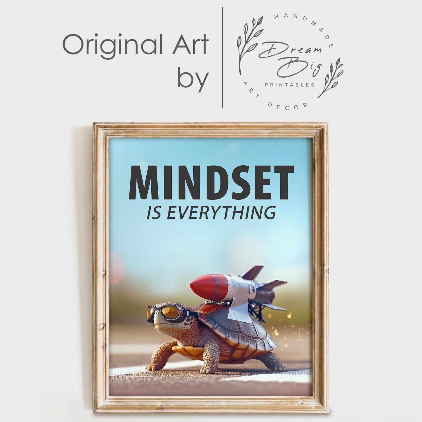 Mindset Is Everything Art Print - 11x14 | Motivational Wall Art for Office Decor | Inspirational Wall Pictures for Girls Room | Aesthetic Room Decor for Bedroom | Living Room Wall Art