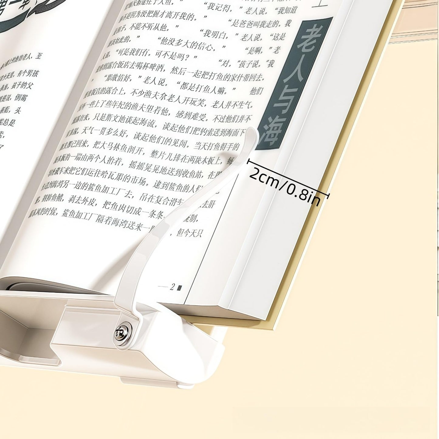 Travel Mini Book Holders for Reading Hands Free - Portable and Adjustable Book Stand for Reading, Two-in-one (Ideal for Light Books & Tablets – Not for Heavy Hardcovers | White)
