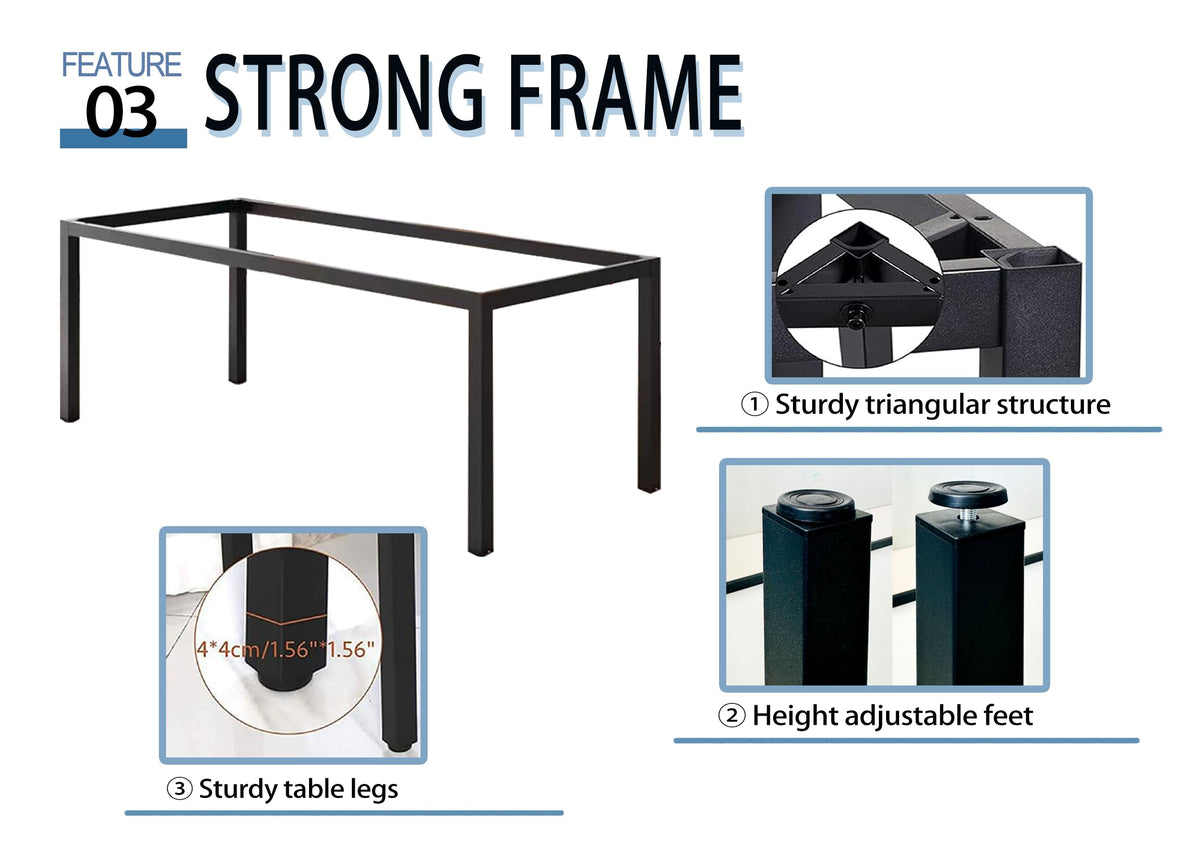 BEST BOARD Modern Simple Style Computer Desk Standing Table 60 × 30 Inches Large Office Desk Computer Table Study Writing Desk Workstation for Home Office Black Metal Frame