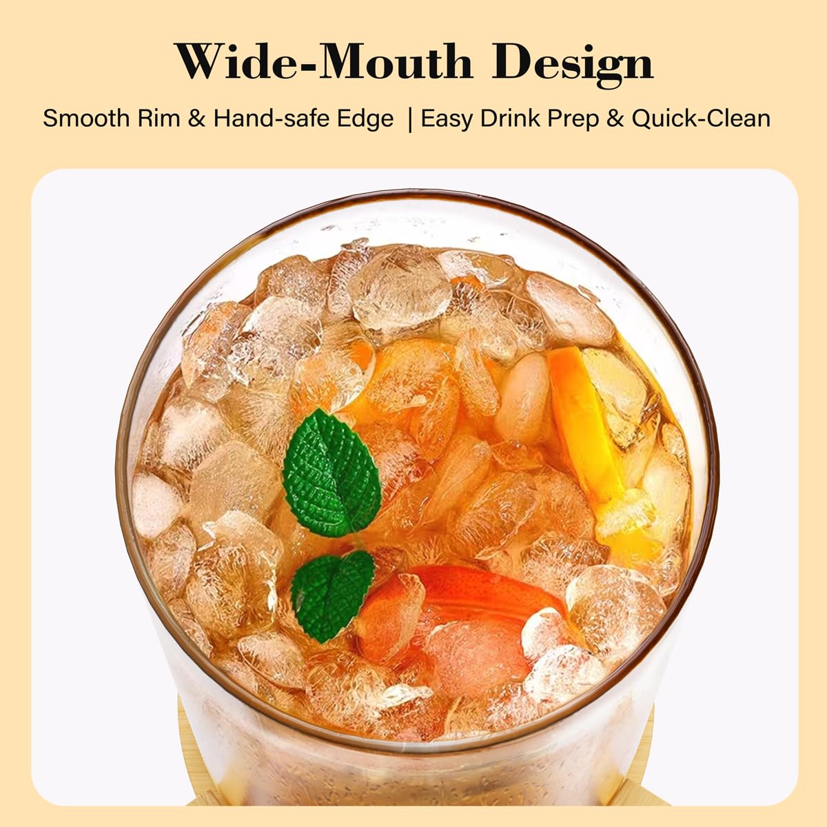 VOVUVK 1.2 Gallon Glass Drink Dispenser For Parties, beverage dispenser with Bamboo wood stand And Stainless Steel Spigot, Juice or lemonade dispenser Laundry Detergent Dispenser (1 PACK)