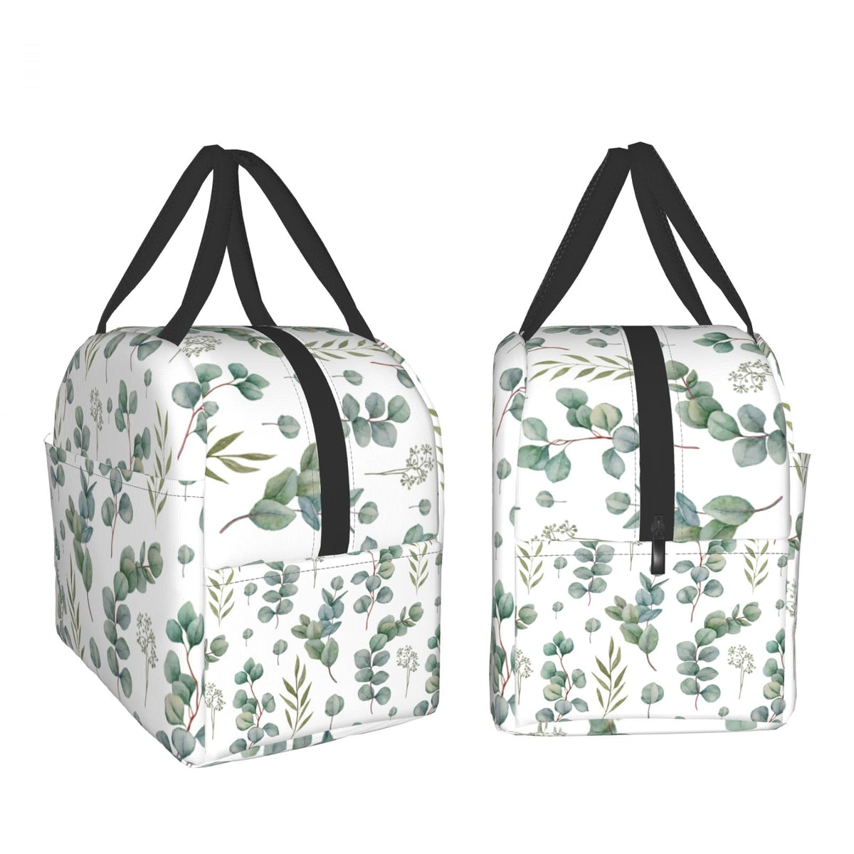 Giwawa Eucalyptus Leaves Lunch Bag Green Leaf Insulated Durable Handbag Portable Cooler Organizer Lunch Box for Work Office Travel Picnic